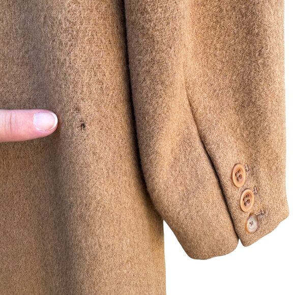 Oscar De La Renta Vintage Womens Camel Hair Notch Lapel Button Front Overcoat 8 - Picture 10 of 11